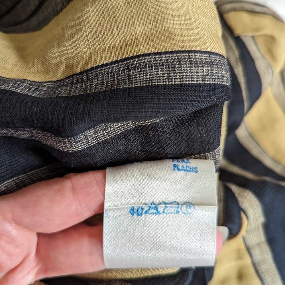Vintage Liliane burty linen cotton blend striped dress xs small - Picture 9 of 13